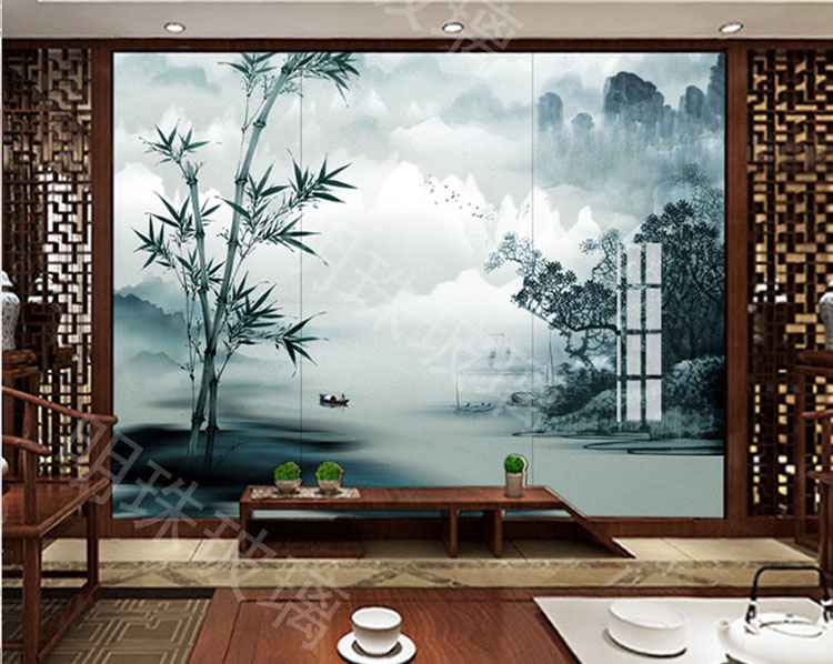 山水画玻璃